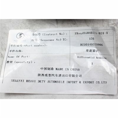 Sinotruk Shacman Truck Differential Housing Assembly DZ90149320006 Truck Spare Parts