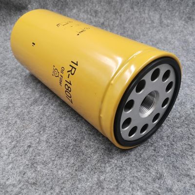 1R-1807 oil filter for CAT Construction Machinery Parts excavator engine spare parts featuring solidified paper material